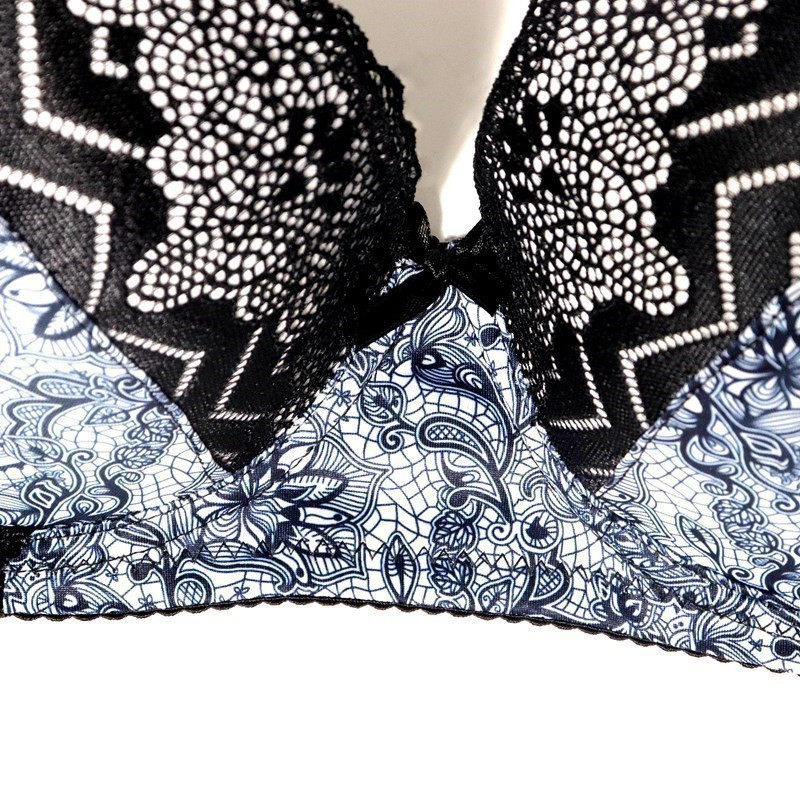 Trufeeling 85D 90D 95D 100D 105D 110D Σετ σουτιέν με φλοράλ στάμπα γυναικεία σετ δαντέλα δαντέλα σε μεγάλο μέγεθος σετ εσωρούχων με επένδυση μεγάλου μεγέθους