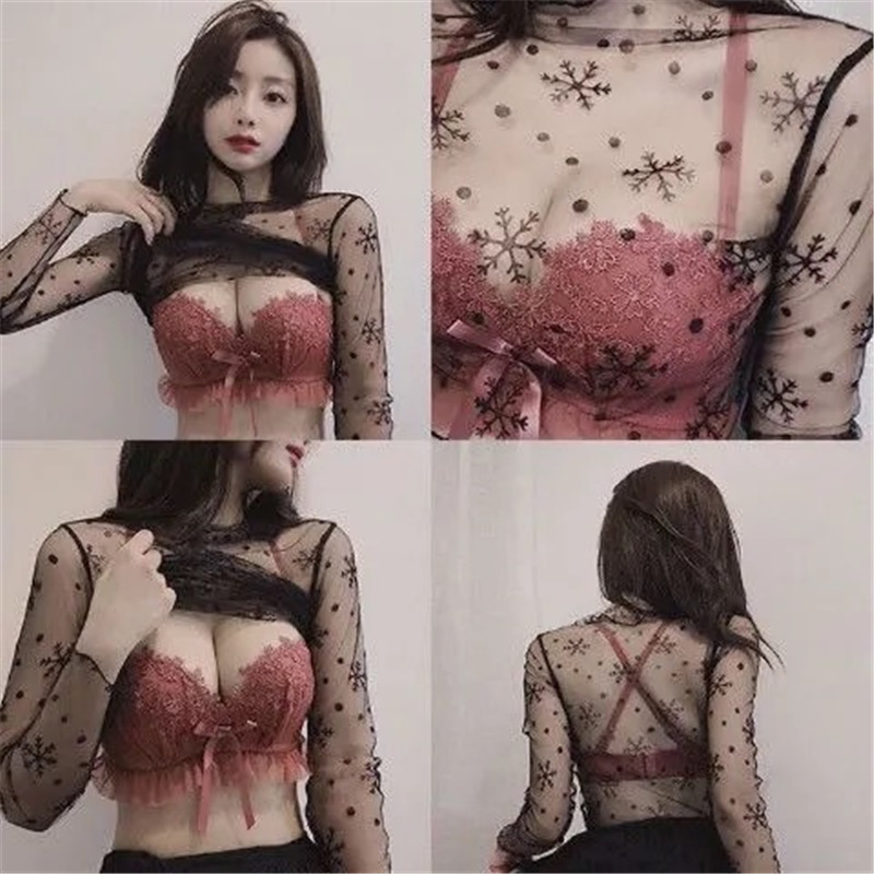 Set de lenjerie de corp fără cusături Sutien Push Up pentru femei Sutien din plasă sexy fără sârmă Set sutien și chiloți Lenjerie intimă confortabilă pentru femei