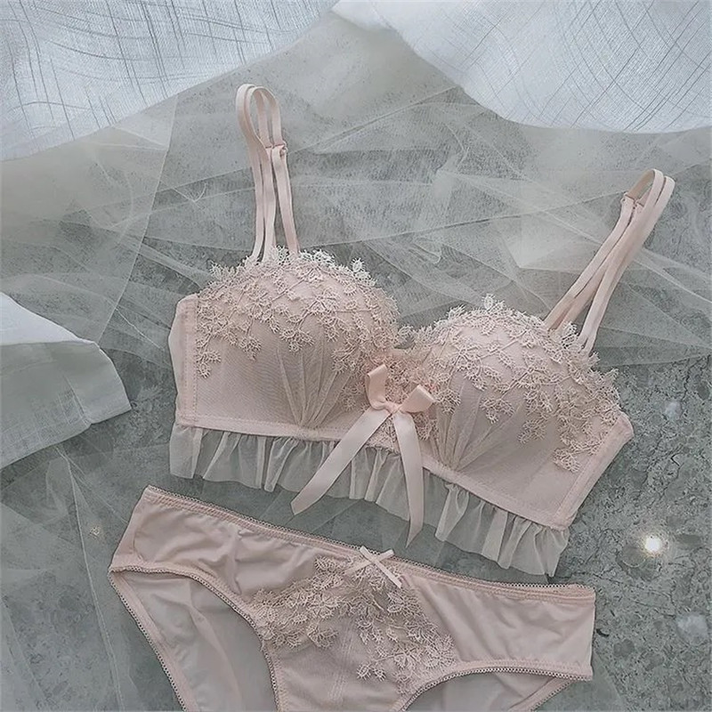 Set de lenjerie de corp fără cusături Sutien Push Up pentru femei Sutien din plasă sexy fără sârmă Set sutien și chiloți Lenjerie intimă confortabilă pentru femei