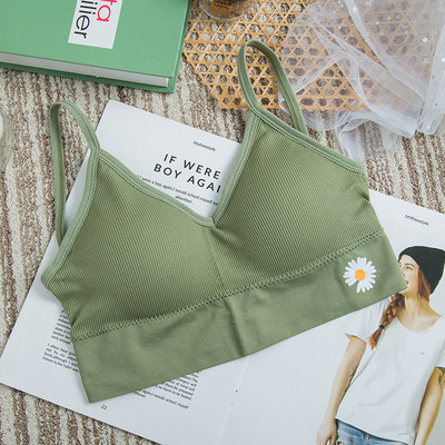 HIVOF μικρή καμιζόλα από χρυσάνθεμο, σωληνωτή μπλούζα, αθλητικά εσώρουχα για κορίτσια χωρίς ατσάλι, εσώρουχα βάσης, άνετα και αναπνεύσιμα β