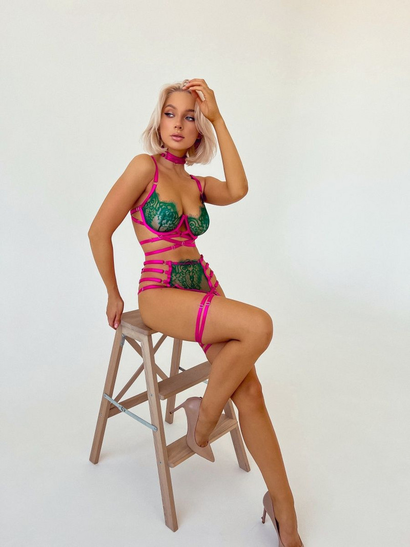 Ellolace Fancy εσώρουχα Πολυτελή εσώρουχα δαντέλα που μπορούν να δουν επίδεσμο σέξι κοστούμι χωρίς λογοκρισία Σουτιέν χρώματος αντίθεσης Φετίχ οικείο