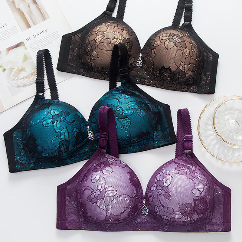 Sutiene pentru femei Sutien sexy fără fir Crop Top Sutiene cu dantelă Push Up Gather Ladies Lenjerie Undrwear Biustonosz Sujetador