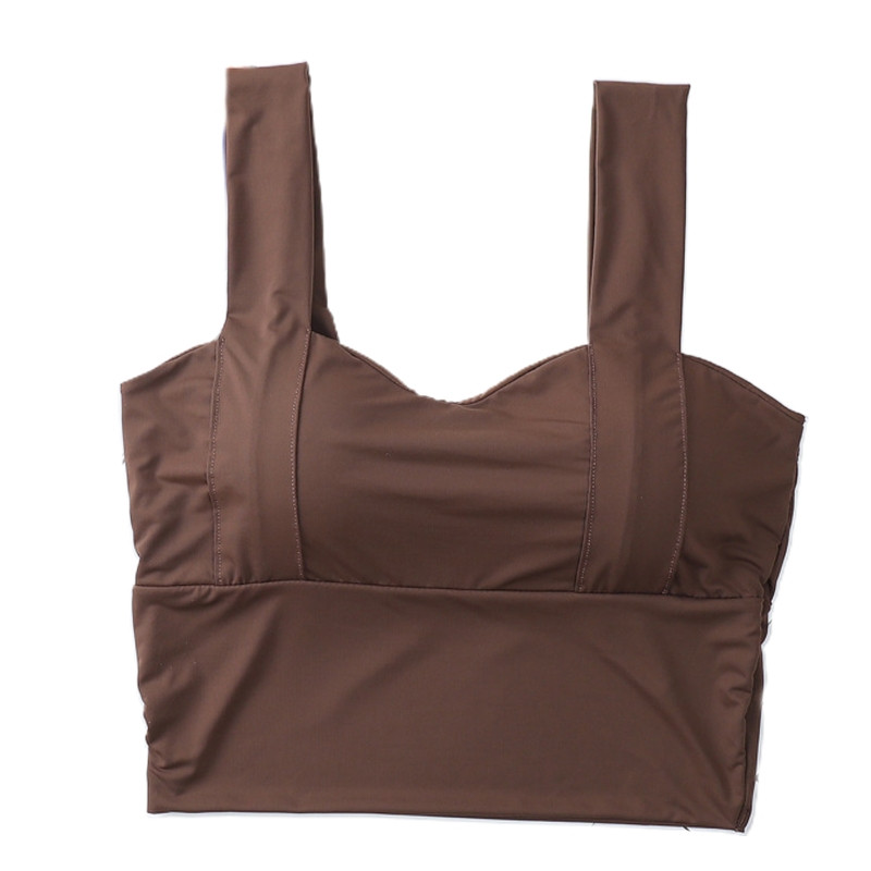 449B Γυναικείο Αθλητικό σουτιέν χωρίς ραφές, φαρδύ λουράκι, σέξι προπόνηση, φανελάκι γιόγκα με επένδυση