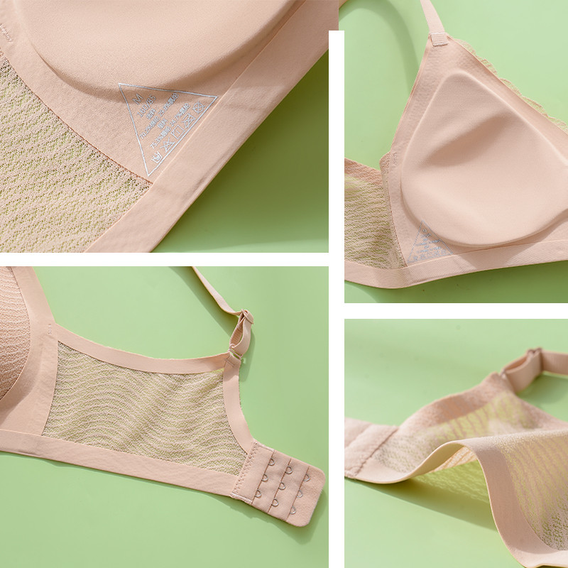 Čipkasto jednodijelno bešavno žensko donje rublje protiv spuštanja, nabrana fiksna košarica, bez čeličnog prstena, podesive naramenice, ženski grudnjak