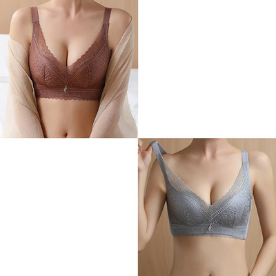 SofbeauForY 2kom/komplet Žensko donje rublje skuplja male grudi Debele i tanke Dvije vrste seksi čipkasti podesivi grudnjak bez čeličnih rubova