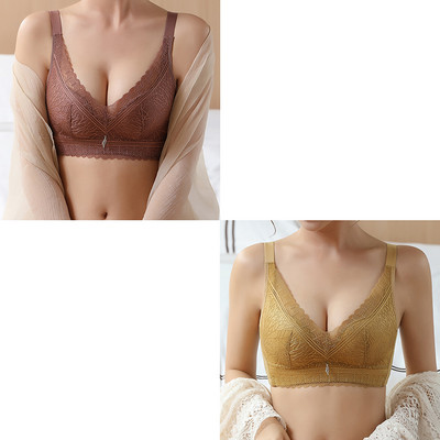 SofbeauForY 2kom/komplet Žensko donje rublje skuplja male grudi Debele i tanke Dvije vrste seksi čipkasti podesivi grudnjak bez čeličnih rubova