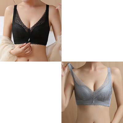 SofbeauForY 2kom/komplet Žensko donje rublje skuplja male grudi Debele i tanke Dvije vrste seksi čipkasti podesivi grudnjak bez čeličnih rubova