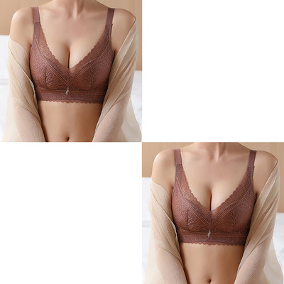 SofbeauForY 2kom/komplet Žensko donje rublje skuplja male grudi Debele i tanke Dvije vrste seksi čipkasti podesivi grudnjak bez čeličnih rubova