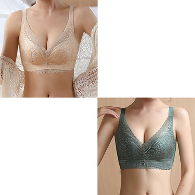 SofbeauForY 2kom/komplet Žensko donje rublje skuplja male grudi Debele i tanke Dvije vrste seksi čipkasti podesivi grudnjak bez čeličnih rubova