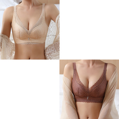 SofbeauForY 2kom/komplet Žensko donje rublje skuplja male grudi Debele i tanke Dvije vrste seksi čipkasti podesivi grudnjak bez čeličnih rubova
