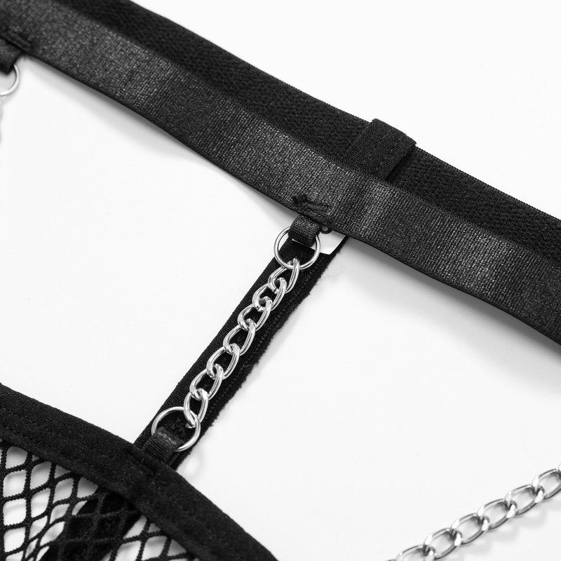 Ellolace εσώρουχα με δίχτυ ψαρέματος με αλυσίδα σέξι  εσώρουχα Γυναικεία σώμα γυμνό χωρίς λογοκρισία οικεία Σίσσυ See Through outfits