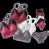 Γυναικείο Δαντελένιο Σετ Εσώρουχα Push Up Σετ Σουτιέν Σετ Εσωρούχων Κέντημα Σέξι σουτιέν Bralette Εξαιρετικά λεπτό σουτιέν Διάφανο Σετ