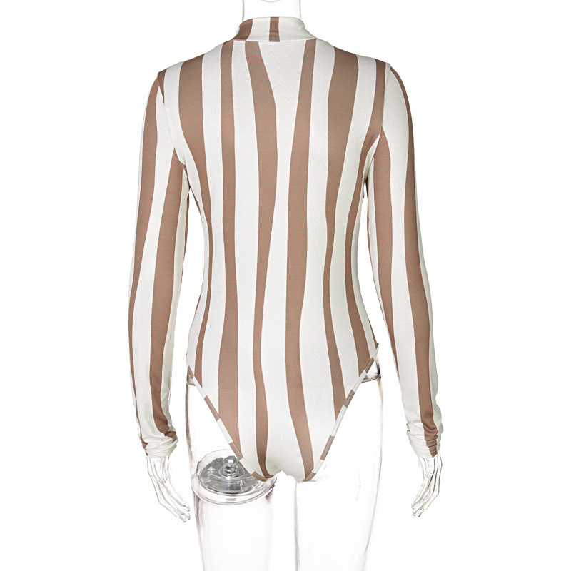 BKLD Îmbrăcăminte imprimată pentru femei 2021, toamnă și iarnă, la modă nouă, cu mânecă lungă, gât rotund, body dintr-o bucată, ținute sexy de club