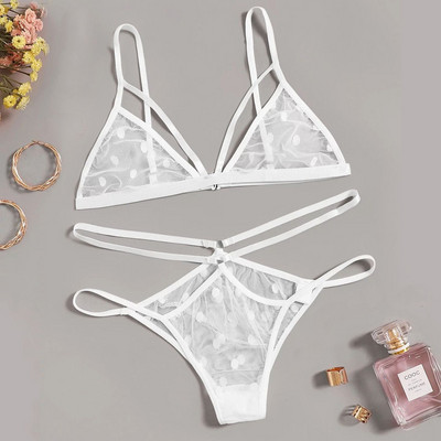 LOPNT Nou Sutien de lenjerie sexy pentru femei Sutien respirabil Set de sutien din plasă cu buline Lenjerie frumoasă Lenjerie de corp Perspectivă