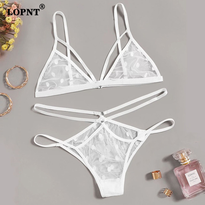 LOPNT Nou Sutien de lenjerie sexy pentru femei Sutien respirabil Set de sutien din plasă cu buline Lenjerie frumoasă Lenjerie de corp Perspectivă
