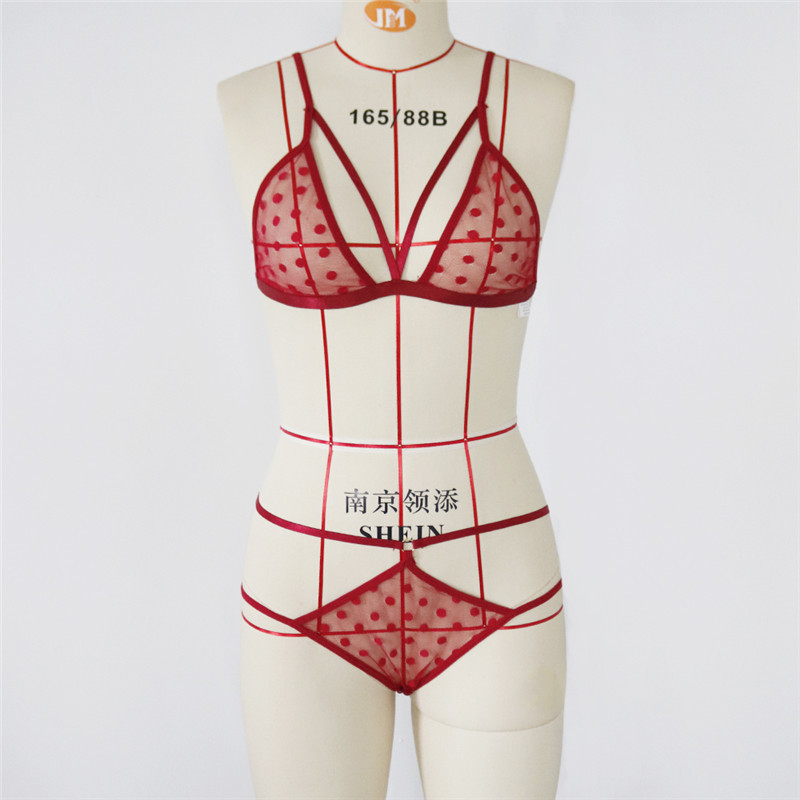 LOPNT Nou Sutien de lenjerie sexy pentru femei Sutien respirabil Set de sutien din plasă cu buline Lenjerie frumoasă Lenjerie de corp Perspectivă