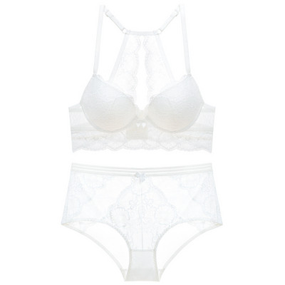 Σετ εσώρουχα με δαντέλα Push Up σουτιέν και εσώρουχα, σέξι εσώρουχα, μεσαίου πάχους, με επένδυση ABC Cup