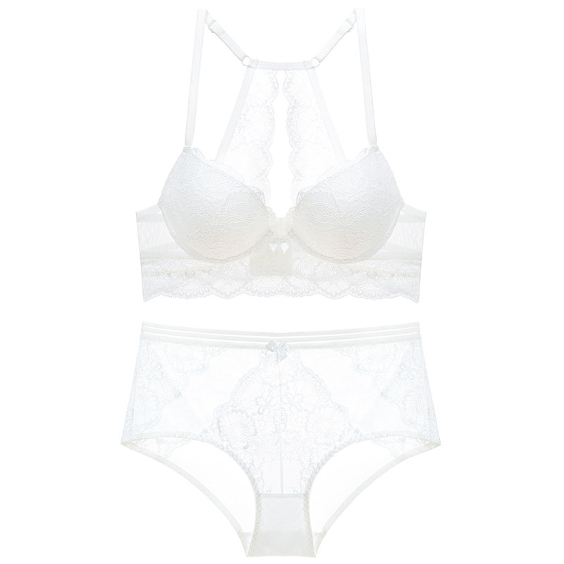 Σετ εσώρουχα με δαντέλα Push Up σουτιέν και εσώρουχα, σέξι εσώρουχα, μεσαίου πάχους, με επένδυση ABC Cup