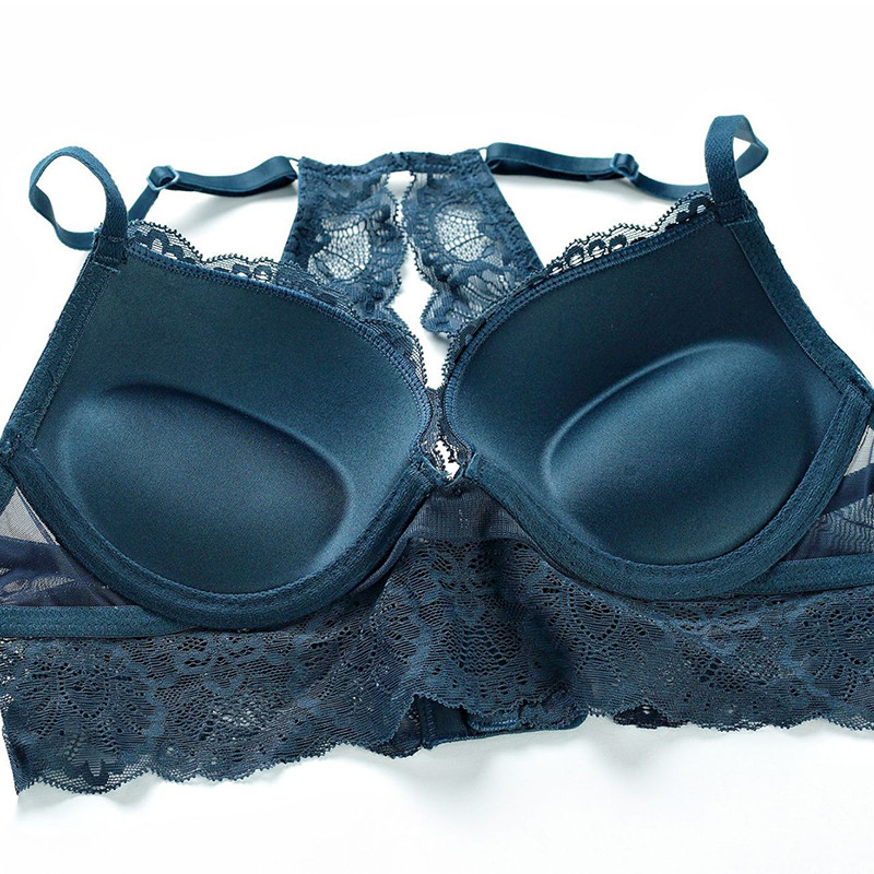 Σετ εσώρουχα με δαντέλα Push Up σουτιέν και εσώρουχα, σέξι εσώρουχα, μεσαίου πάχους, με επένδυση ABC Cup