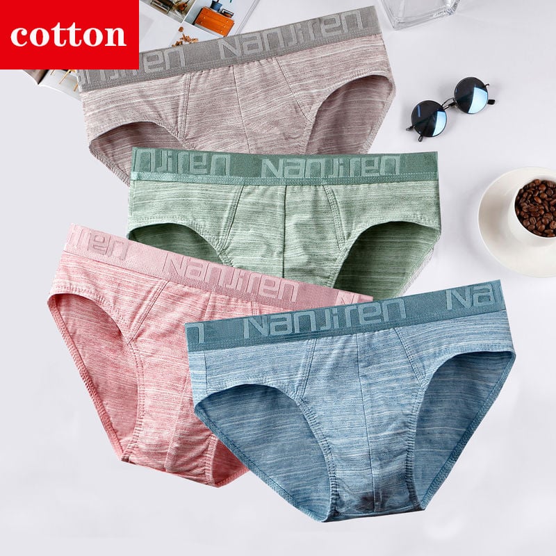 Σλιπ 4 τμχ Ανδρικά εσώρουχα Σέξι εσώρουχα ανδρικά εσώρουχα Βαμβακερά σώβρακα αναπνεύσιμα Cueca Calcinha Παρτίδες χονδρικής Δωρεάν αποστολή