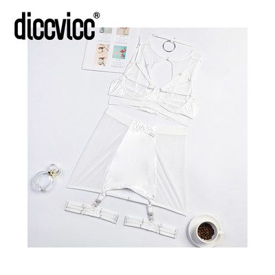 Diccvicc Senzualno donje rublje Žensko prozirno mrežasto izrezano grudnjak s tangama Komplet ženskog seksi čipkanog elegantnog donjeg rublja Erotski kostim