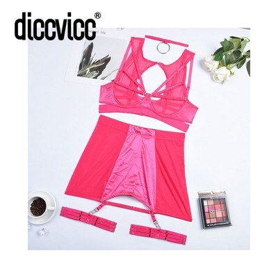 Diccvicc Senzualno donje rublje Žensko prozirno mrežasto izrezano grudnjak s tangama Komplet ženskog seksi čipkanog elegantnog donjeg rublja Erotski kostim