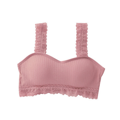 Crop Top Lenjerie de corp Yoga Sport Fitness Căptușit fără sudură dantelă Curea elastică Sutien pentru femei Solid Wireless Sexy Moale Sală de sport Mărime Unică