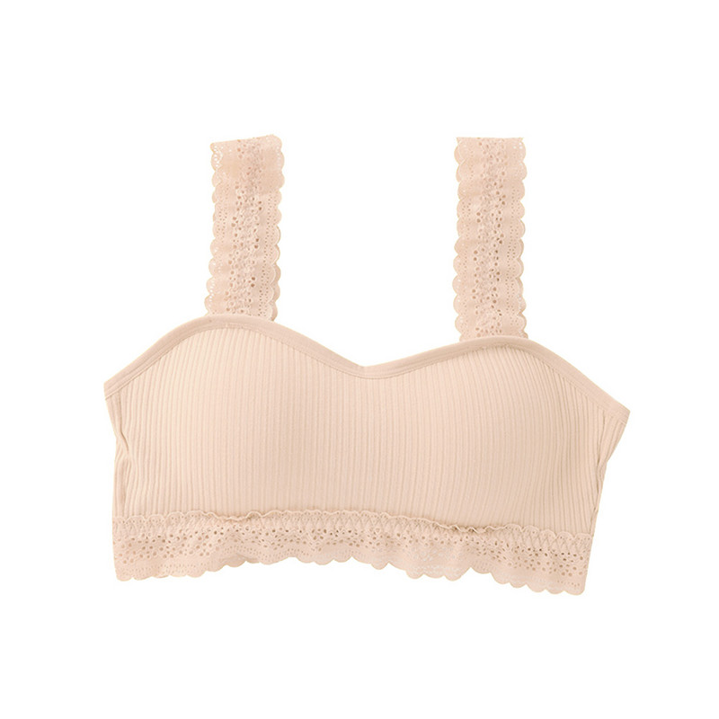 Crop Top Lenjerie de corp Yoga Sport Fitness Căptușit fără sudură dantelă Curea elastică Sutien pentru femei Solid Wireless Sexy Moale Sală de sport Mărime Unică