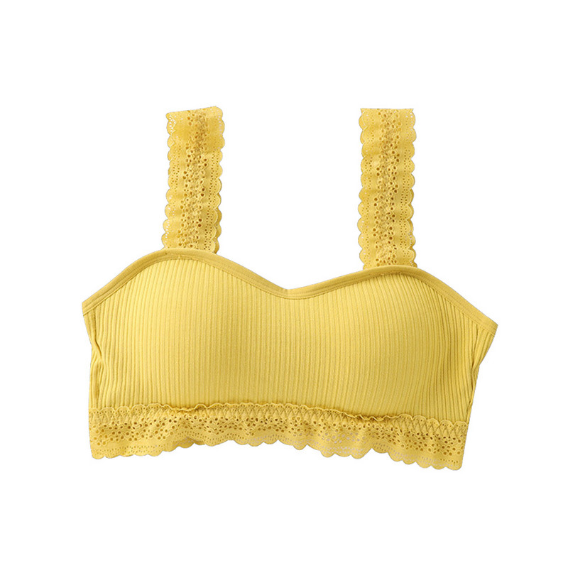 Crop Top Lenjerie de corp Yoga Sport Fitness Căptușit fără sudură dantelă Curea elastică Sutien pentru femei Solid Wireless Sexy Moale Sală de sport Mărime Unică