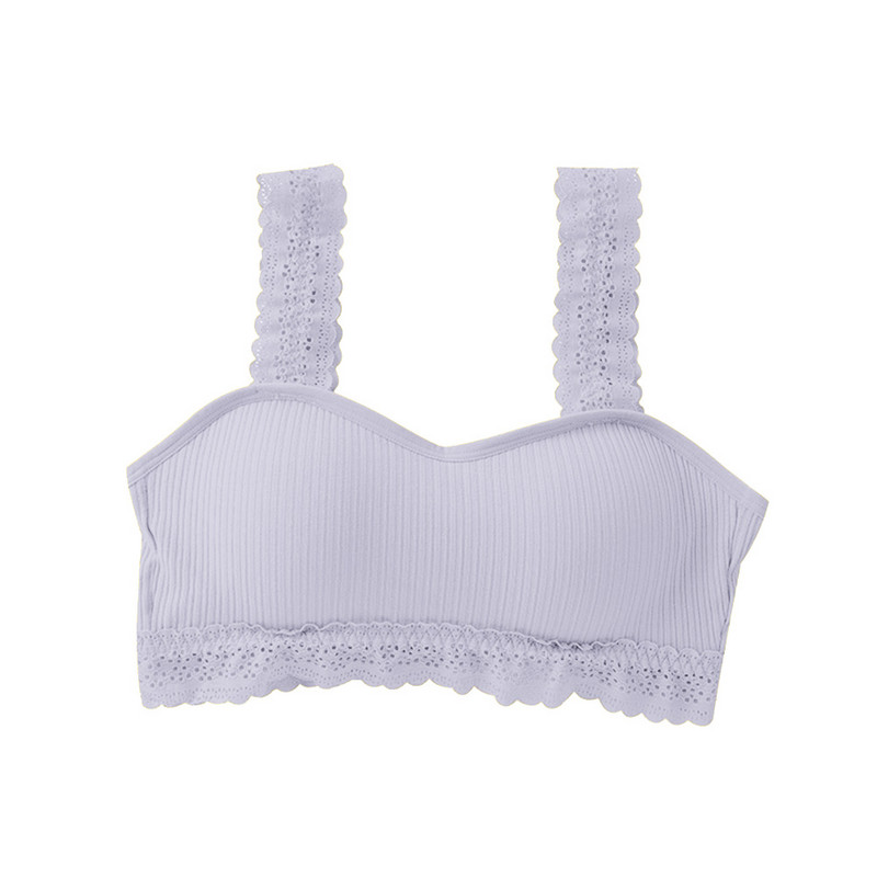 Crop Top Lenjerie de corp Yoga Sport Fitness Căptușit fără sudură dantelă Curea elastică Sutien pentru femei Solid Wireless Sexy Moale Sală de sport Mărime Unică