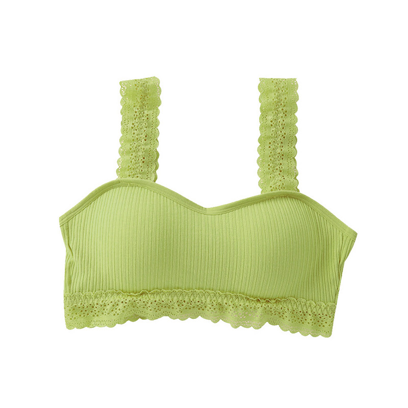 Crop Top Lenjerie de corp Yoga Sport Fitness Căptușit fără sudură dantelă Curea elastică Sutien pentru femei Solid Wireless Sexy Moale Sală de sport Mărime Unică