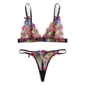 Costum de bikini translucid în trei puncte din dantelă pentru femei la modă de top Europa și Statele Unite ale Americii Noua lenjerie sexy