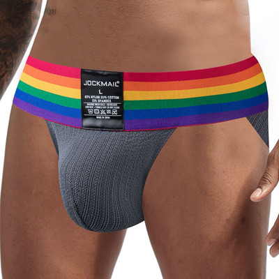 JOCKMAIL Lenjerie de corp sexy pentru bărbați Slip bikini pentru bărbați Cueca Tanga Hombre Chiloți Chiloți Calzoncillos Slip Wide Waist