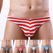 Muške tange Buge Pouch G-string Tripe Prugaste gaće Pamučne udobne muške gaćice Kratke hlače Seksi muške japanke s remenom T-leđa