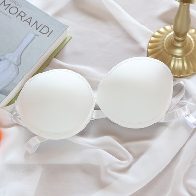 XUANTAOWU modno žensko donje rublje bez naramenica s čipkom bez leđa, nevidljivi bežični grudnjak s 1/2 šalice Push up donje rublje za djevojke