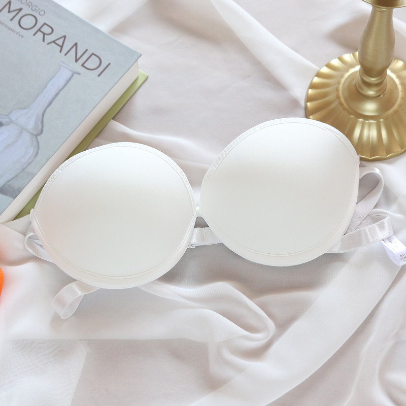 XUANTAOWU modno žensko donje rublje bez naramenica s čipkom bez leđa, nevidljivi bežični grudnjak s 1/2 šalice Push up donje rublje za djevojke