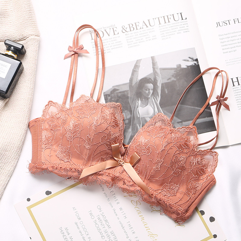 XUANTAOWU dantelă cu broderie florală sutien sexy, confortabil, reglabil, lenjerie de corp pentru femei, 3/4 cupe, fără fir, sutien pentru fete