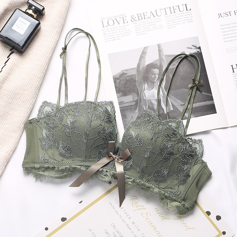 XUANTAOWU dantelă cu broderie florală sutien sexy, confortabil, reglabil, lenjerie de corp pentru femei, 3/4 cupe, fără fir, sutien pentru fete