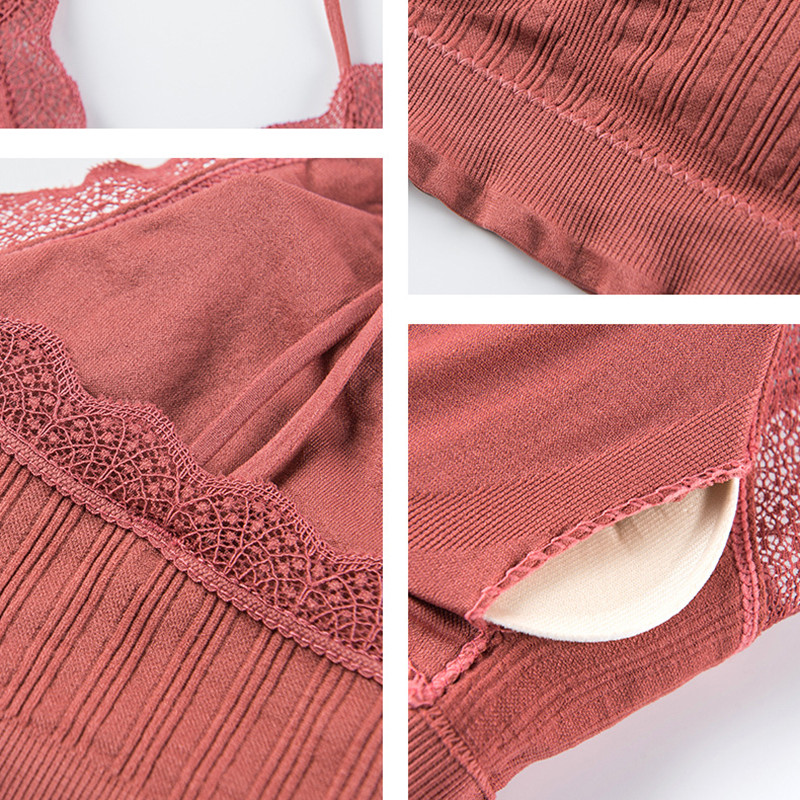 SVOKOR Seturi de lenjerie de corp cu volane solide pentru femei, cu bretele duble încrucișate, lenjerie elastică, costum de sutien fără cusături