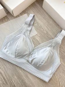 2022 nou satin dantela margine latex fără sudură roșu sutien fără inel de oțel lenjerie lenjerie confortabilă sutiene femei