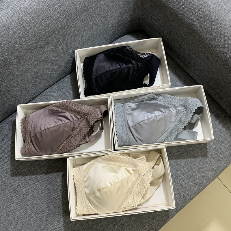 2022 nou satin dantela margine latex fără sudură roșu sutien fără inel de oțel lenjerie lenjerie confortabilă sutiene femei