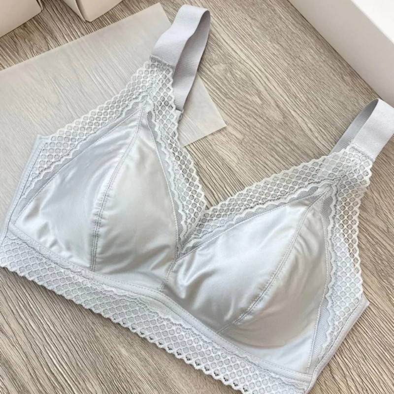 2022 nou satin dantela margine latex fără sudură roșu sutien fără inel de oțel lenjerie lenjerie confortabilă sutiene femei