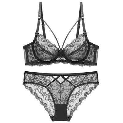 Σέξι Bralette Full Lace Γυναικείο Σουτιέν και Εσώρουχα Wirefree Gathered Softwear Σετ εσώρουχα για κορίτσι Σουτιέν και εσώρουχα Μεγάλο μέγεθος ABCDE