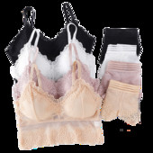 Γυναικείο Σετ Σουτιέν Γαλλικά Δαντελένια Εσώρουχα Γυναικεία Σέξι Σετ Εσώρουχα Δαντέλα Bralette Crop Top Σετ χωρίς ραφή φανελάκι