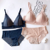 Set de lenjerie sexy Sutiene cu închidere în față cu dantelă pentru femei Lenjerie de corp fără sudură Sutien Push Up Lenjerie fără fir Slip bralette fără spate