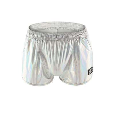 Εσώρουχα CLEVER-MENMODE Ανδρικά μποξερικά σορτς Σέξι ψεύτικο δέρμα Χαλαρά εσωτερικά Ice Silk Ανδρικά σώβρακα Μπόξερ Homme with Pocket
