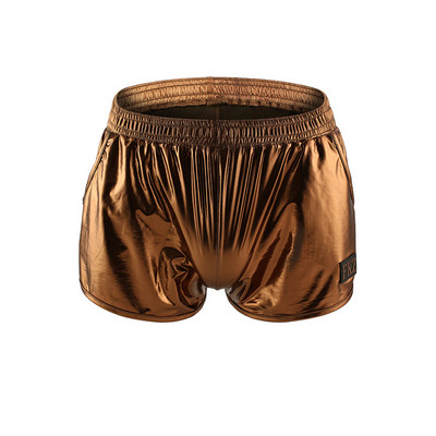 Εσώρουχα CLEVER-MENMODE Ανδρικά μποξερικά σορτς Σέξι ψεύτικο δέρμα Χαλαρά εσωτερικά Ice Silk Ανδρικά σώβρακα Μπόξερ Homme with Pocket