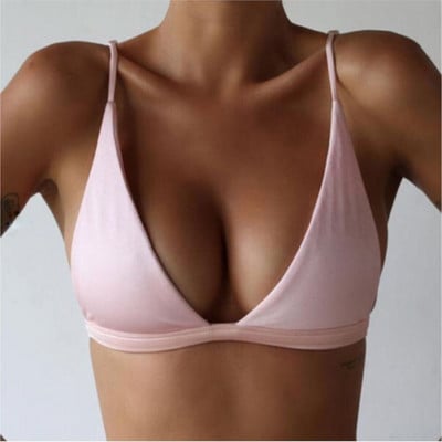 Sutien pentru femei, sexy, solid, costum de baie, bikini, spate deschis, fără suport de oțel, fără suport pentru piept, lenjerie de corp, top, plajă, vânt, vară, nou sosire 2023