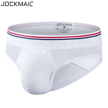 JOCKMAIL Секси мъжко бельо гащи памучни дишащи бикини гащи мъже Sexi прозрачни Homme Jock презрамки Slip бяло черно