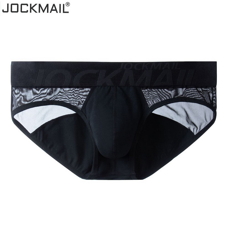 JOCKMAIL Σέξι ανδρικά εσώρουχα Βαμβακερά εσώρουχα μπικίνι που αναπνέουν ανδρικά σέξι διάφανα λουράκια Jock slip λευκό μαύρο